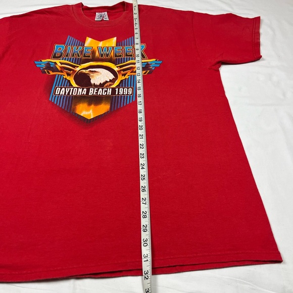 Vtg Daytona Bike Week Mens Biker T-Shirt XL 90s Red Double Sided Motorcycle A2 - Picture 9 of 9